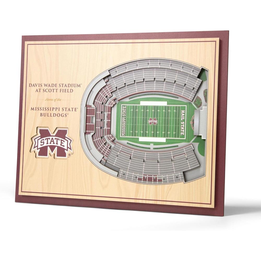 imageYouTheFan NCAA Alabama Crimson Tide 5Layer StadiumView 3D Wall Art  BryantDenny StadiumMississippi State Bulldogs