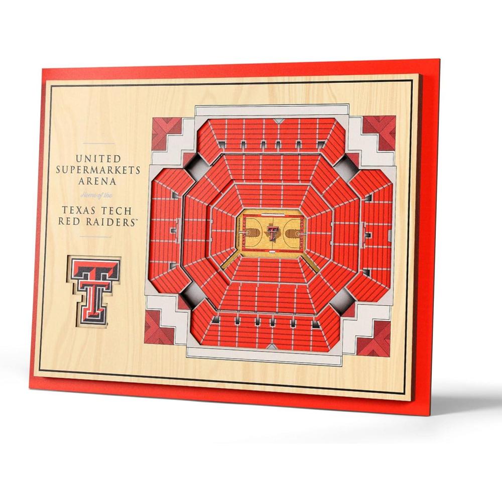 imageYouTheFan NCAA Alabama Crimson Tide 5Layer StadiumView 3D Wall Art BryantDenny StadiumTexas Tech Red Raiders BB