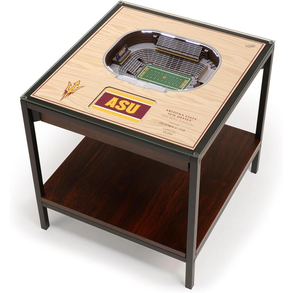 imageYouTheFan NCAA Arizona State Sun Devils 25Layer StadiumViews Lighted End Table  Sun Devil Stadium