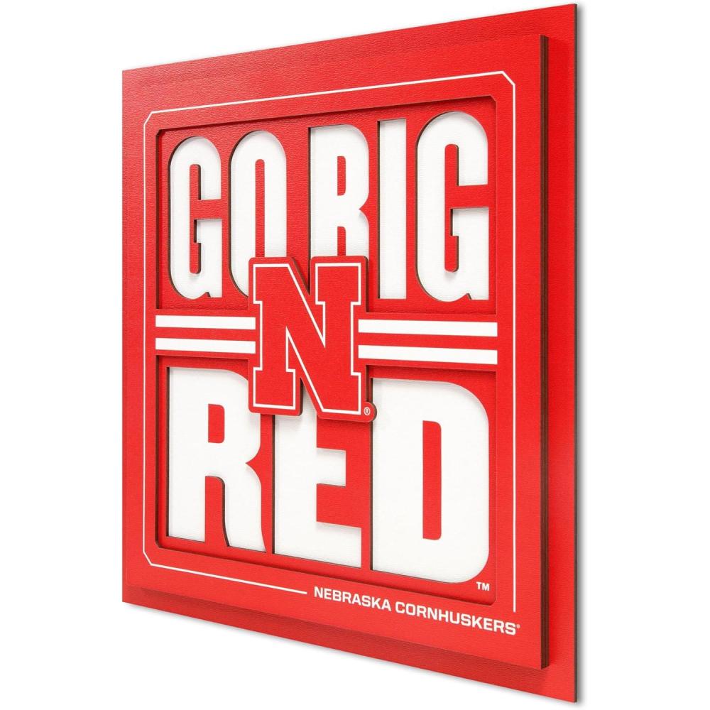 imageYouTheFan NCAA Arizona State Sun Devils Slogan Series 3D Wall ArtNebraska Cornhuskers