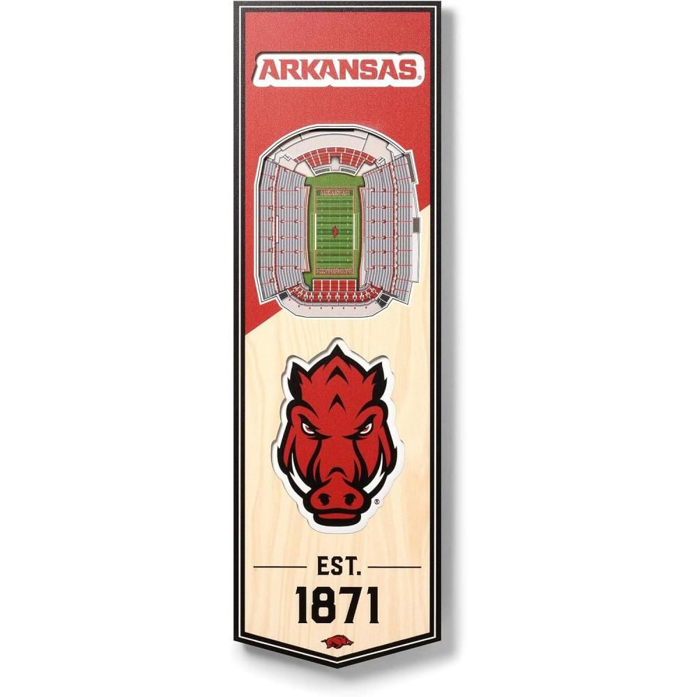 imageYouTheFan NCAA Arkansas Razorbacks 3D Stadium 6x19 Banner  Donald W Reynolds Razorback StadiumArkansas Razorbacks
