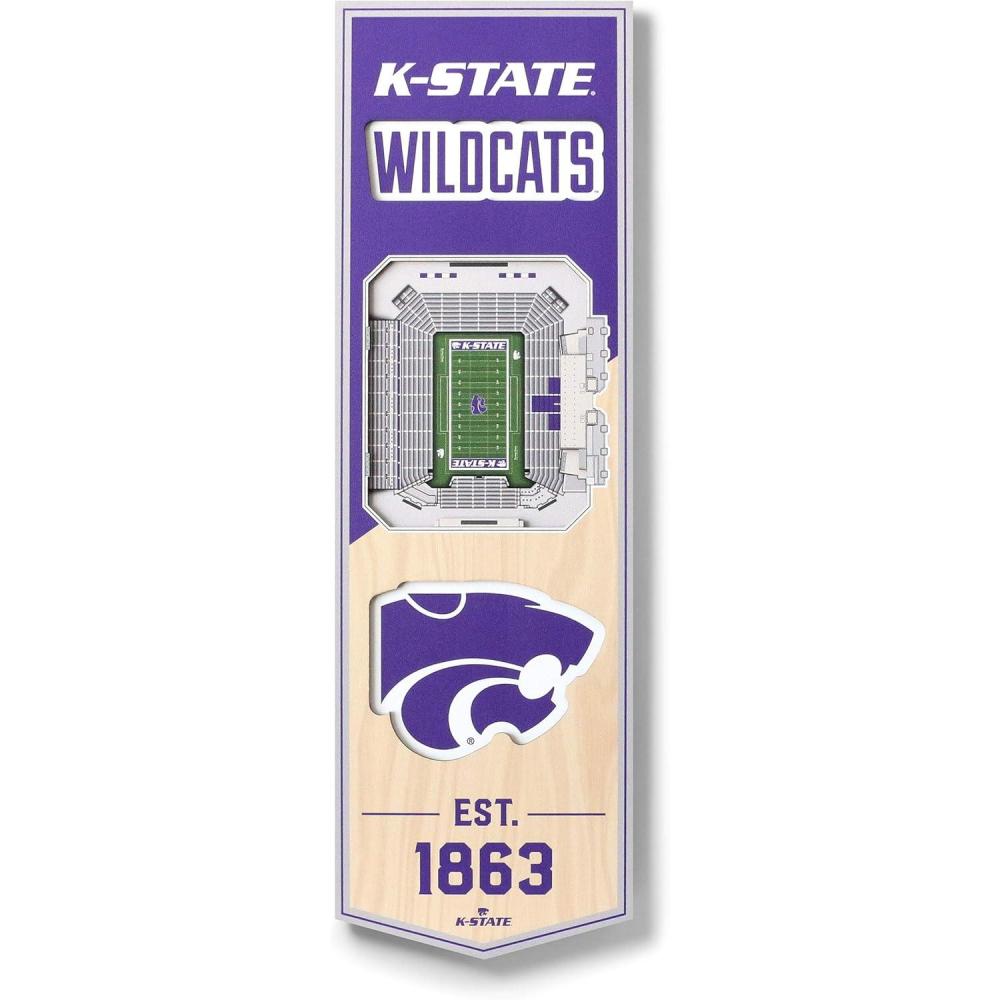 imageYouTheFan NCAA Arkansas Razorbacks 3D Stadium 6x19 Banner  Donald W Reynolds Razorback StadiumKansas State Wildcats