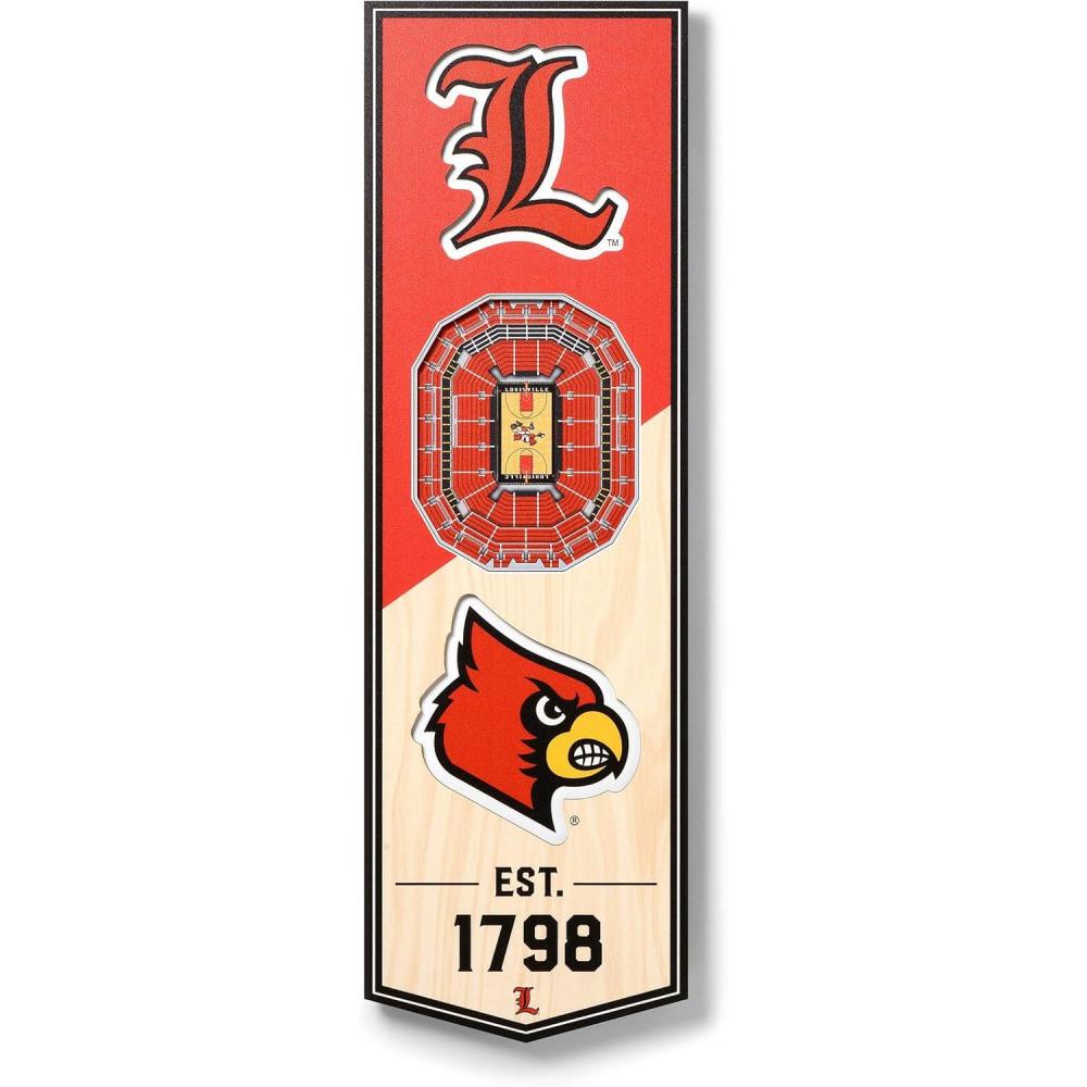 imageYouTheFan NCAA Arkansas Razorbacks 3D Stadium 6x19 Banner  Donald W Reynolds Razorback StadiumLouisville Cardinals