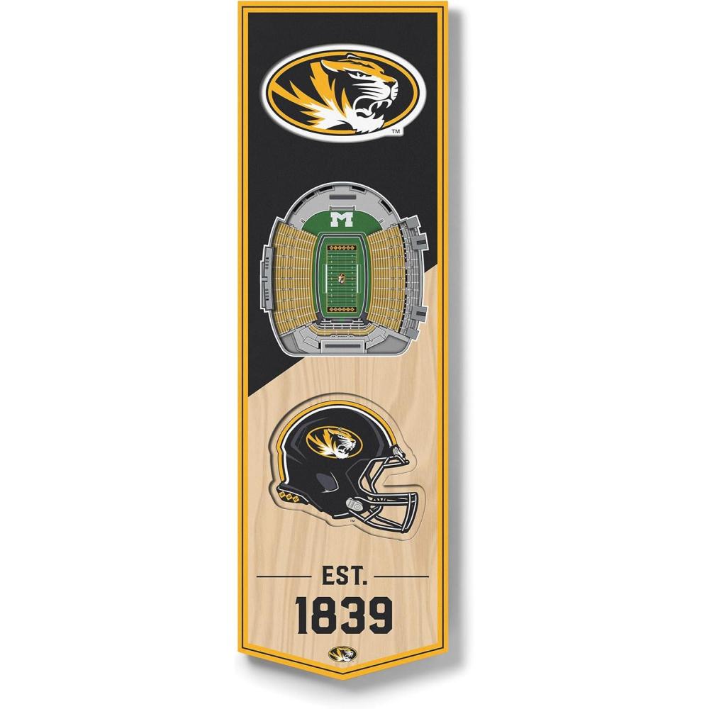 imageYouTheFan NCAA Arkansas Razorbacks 3D Stadium 6x19 Banner  Donald W Reynolds Razorback StadiumMissouri Tigers