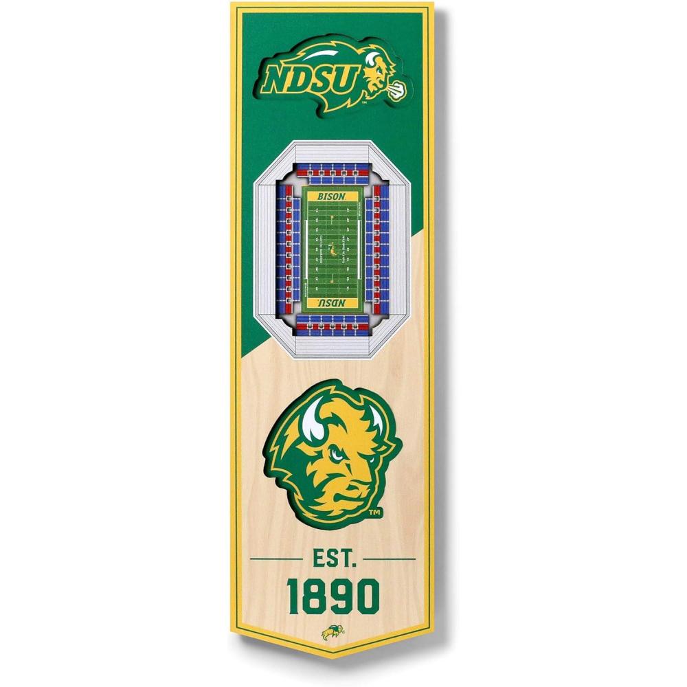imageYouTheFan NCAA Arkansas Razorbacks 3D Stadium 6x19 Banner  Donald W Reynolds Razorback StadiumNorth Dakota State Bison