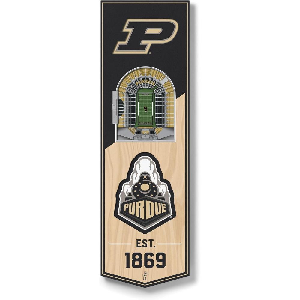 imageYouTheFan NCAA Arkansas Razorbacks 3D Stadium 6x19 Banner Donald W Reynolds Razorback StadiumPurdue Boilermakers FB