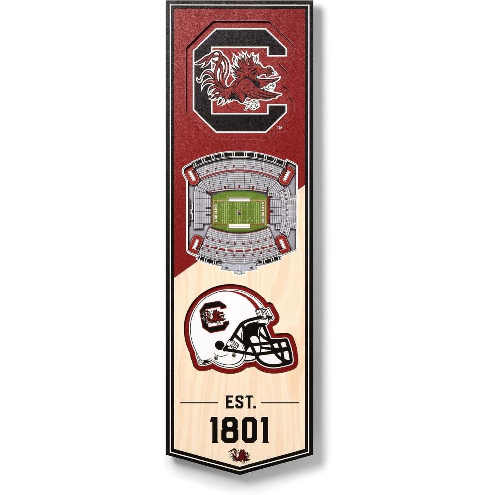 imageYouTheFan NCAA Arkansas Razorbacks 3D Stadium 6x19 Banner  Donald W Reynolds Razorback StadiumSouth Carolina Gamecocks