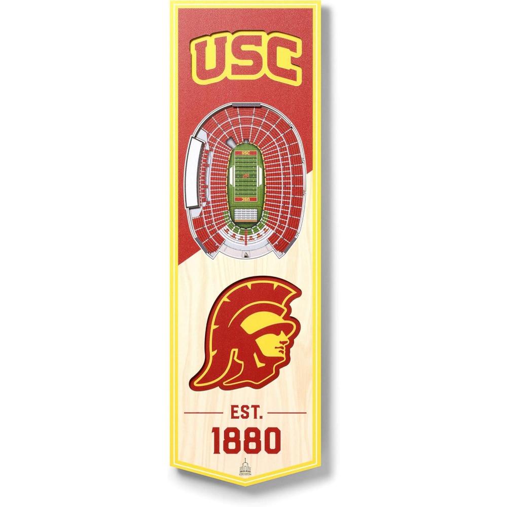 imageYouTheFan NCAA Arkansas Razorbacks 3D Stadium 6x19 Banner  Donald W Reynolds Razorback StadiumUSC Trojans