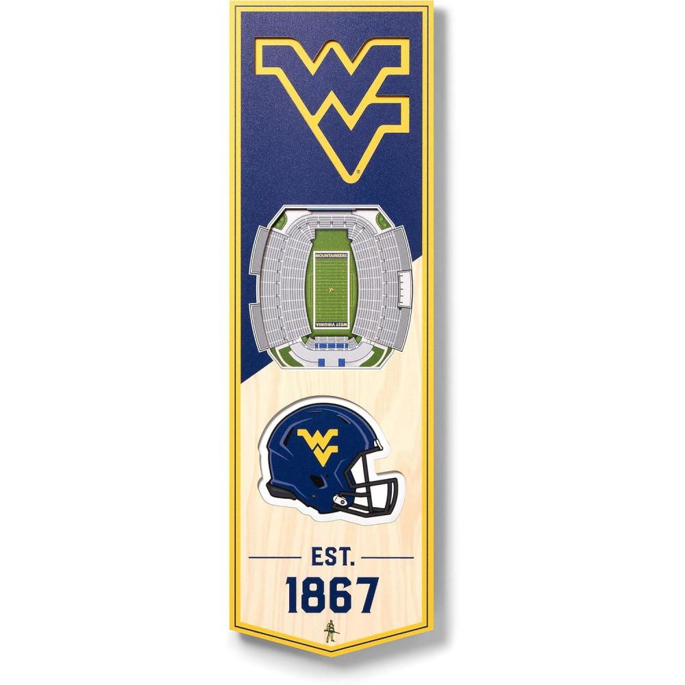 imageYouTheFan NCAA Arkansas Razorbacks 3D Stadium 6x19 Banner  Donald W Reynolds Razorback StadiumWest Virginia Mountaineers FB