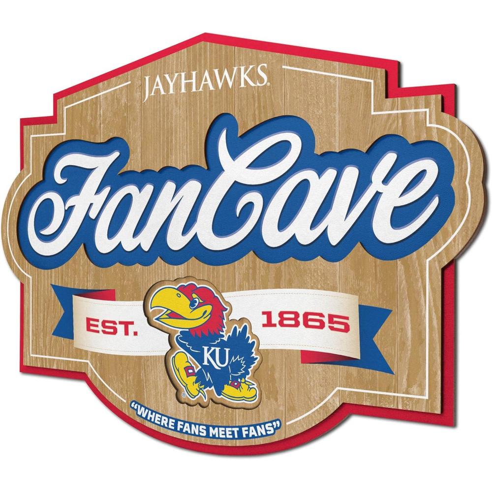 imageYouTheFan NCAA Fan Cave SignKansas Jayhawks
