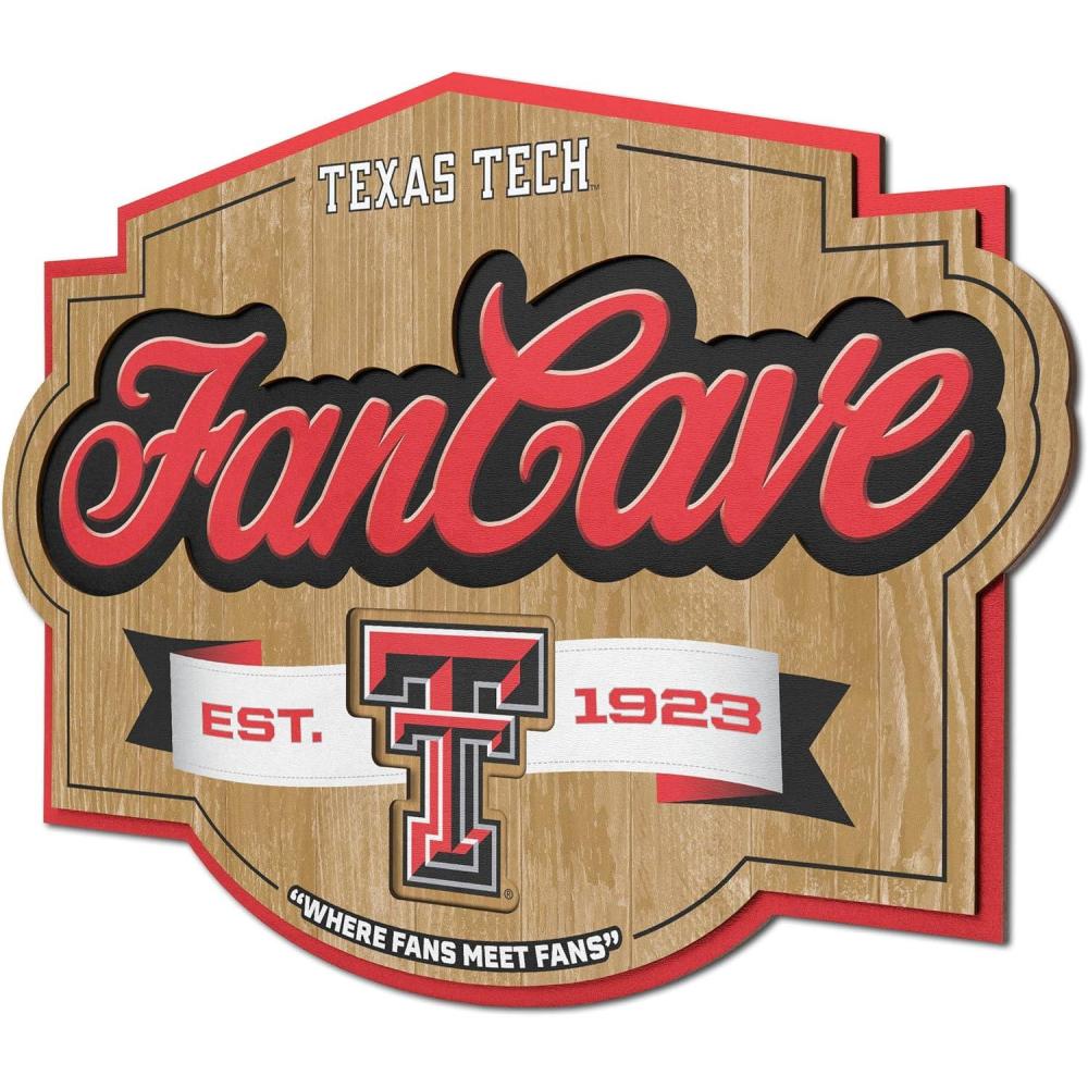 imageYouTheFan NCAA Fan Cave SignTexas Tech Red Raiders