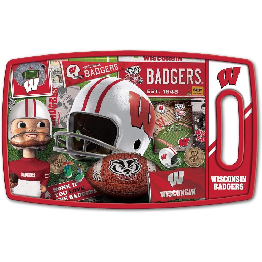 imageYouTheFan NCAA Retro Series Cutting BoardWisconsin Badgers