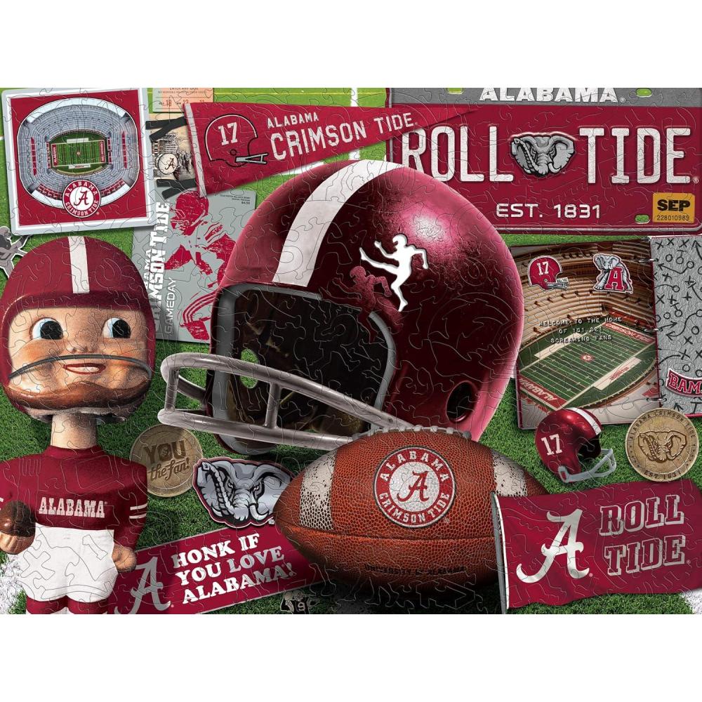 imageYouTheFan NCAA Wooden Retro Series Puzzle 1775 x 1325 Inches 333 PiecesAlabama Crimson Tide