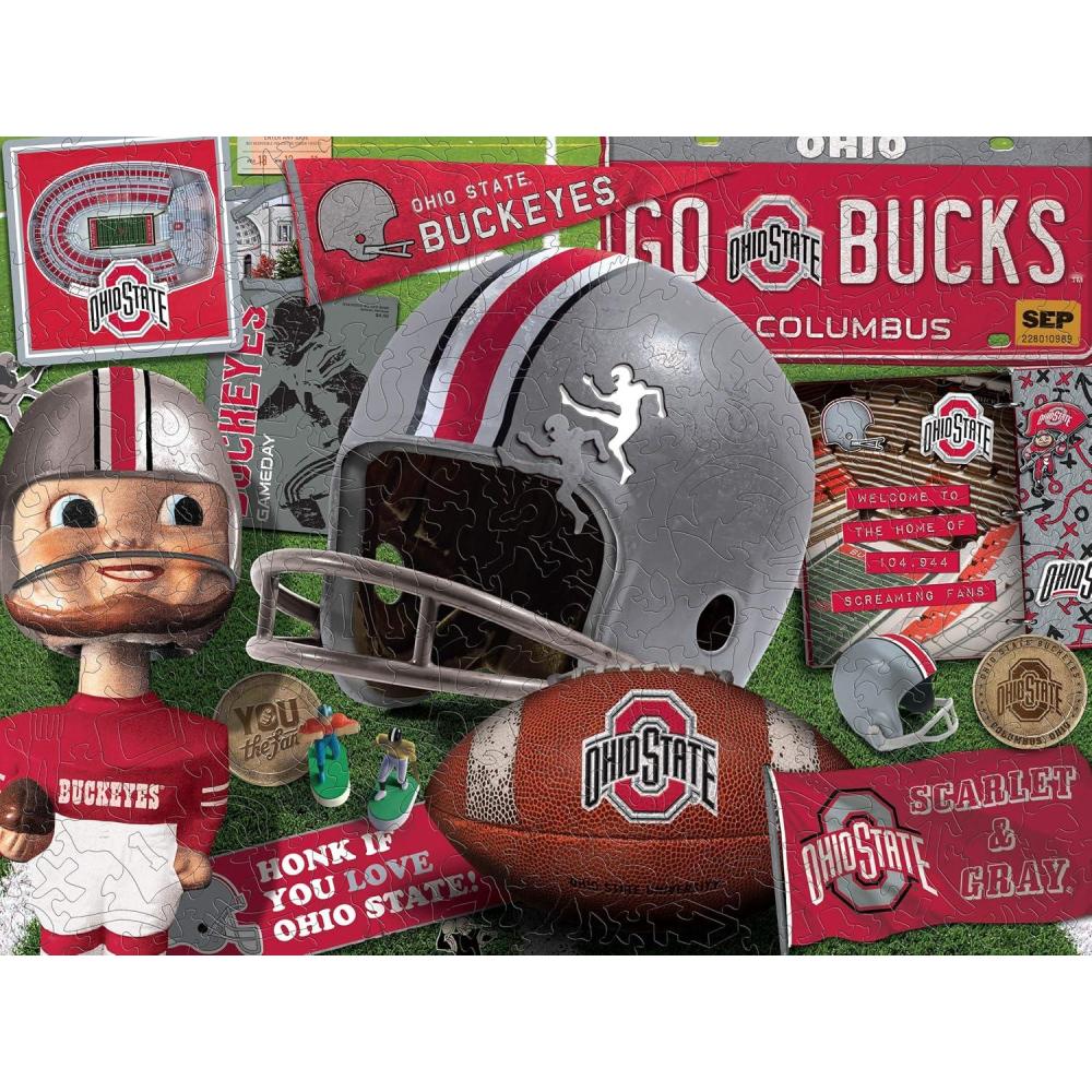 imageYouTheFan NCAA Wooden Retro Series Puzzle 1775 x 1325 Inches 333 PiecesOhio State Buckeyes