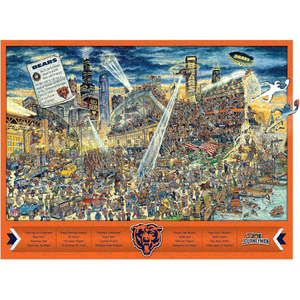 imageYouTheFan NFL Wooden Joe Journeyman Puzzle 1775 x 1325 Inches 333 PiecesChicago Bears