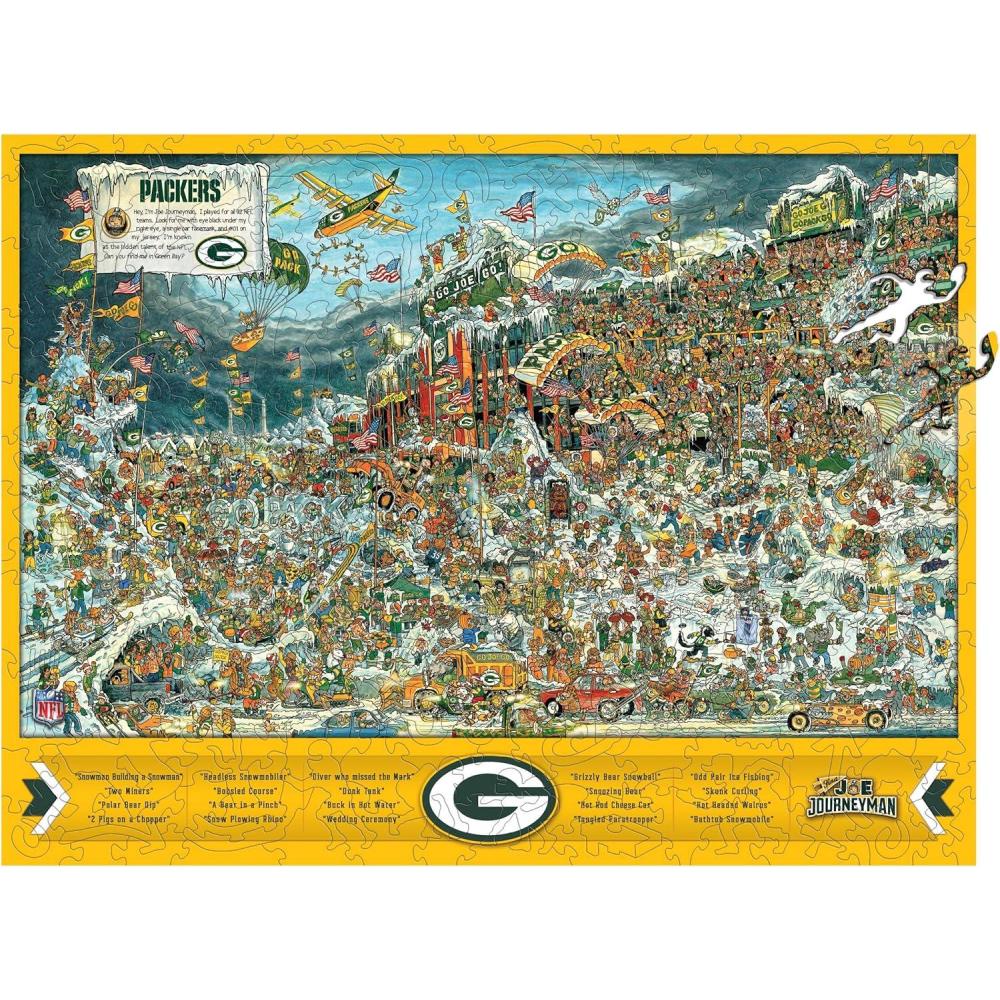 imageYouTheFan NFL Wooden Joe Journeyman Puzzle 1775 x 1325 Inches 333 PiecesGreen Bay Packers