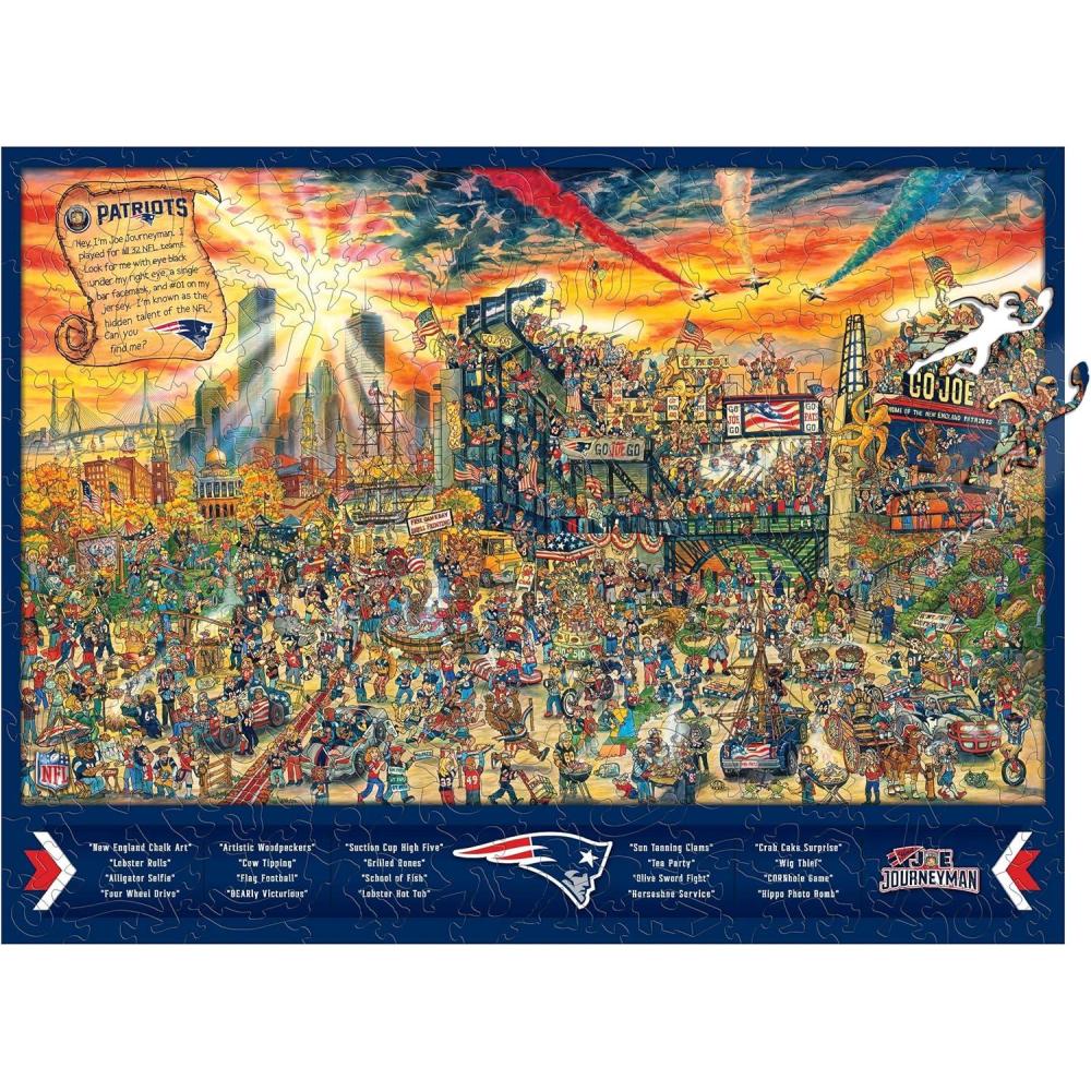 imageYouTheFan NFL Wooden Joe Journeyman Puzzle 1775 x 1325 Inches 333 PiecesNew England Patriots