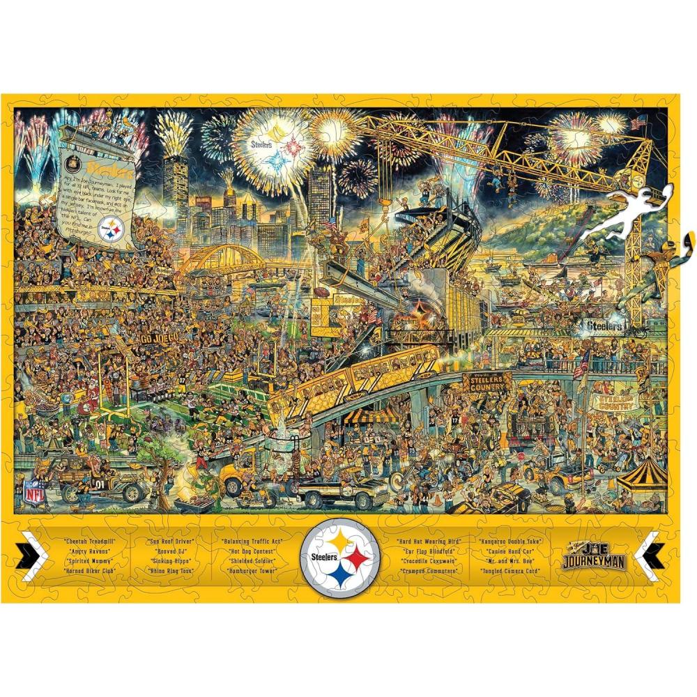 imageYouTheFan NFL Wooden Joe Journeyman Puzzle 1775 x 1325 Inches 333 PiecesPittsburgh Steelers