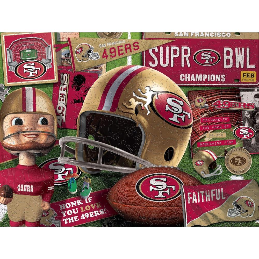 imageYouTheFan NFL Wooden Retro Series Puzzle 1775 x 1325 Inches 333 PiecesSan Francisco 49ers