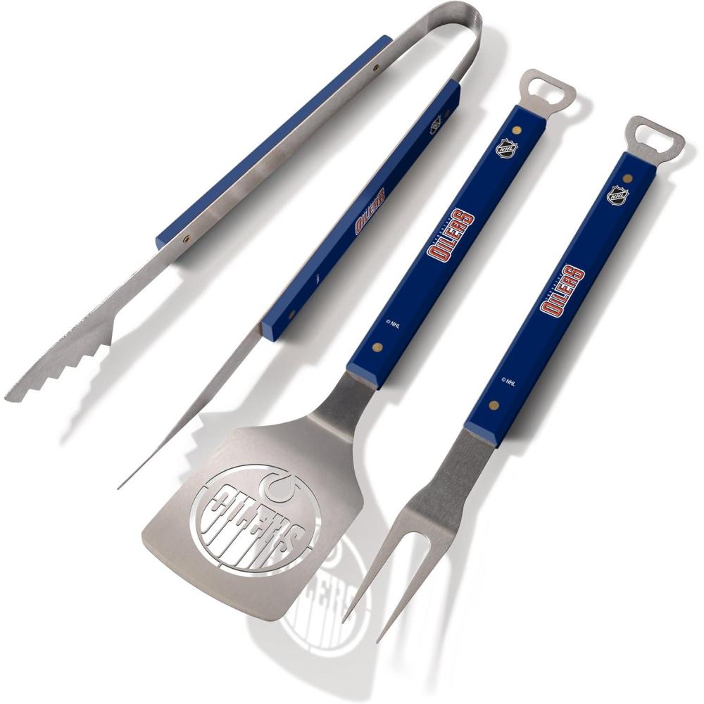 imageYouTheFan NHL 3PC Spirit Series BBQ Grill SetEdmonton Oilers