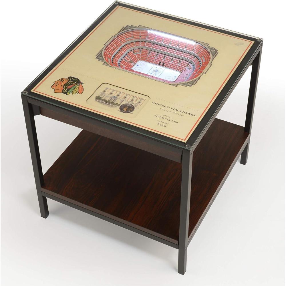 imageYouTheFan NHL Chicago Blackhawks 25Layer StadiumViews Lighted End Table  United CenterChicago Blackhawks