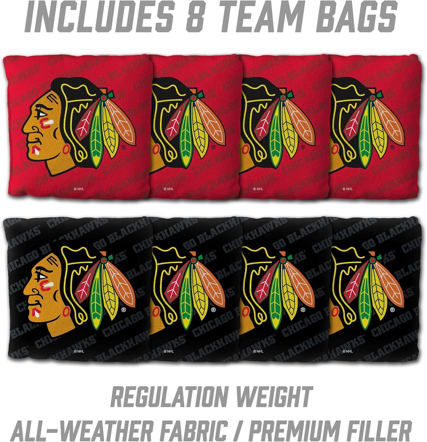 imageYouTheFan NHL 2 x 3 Wood Cornhole Game with Logo BagsChicago Blackhawks