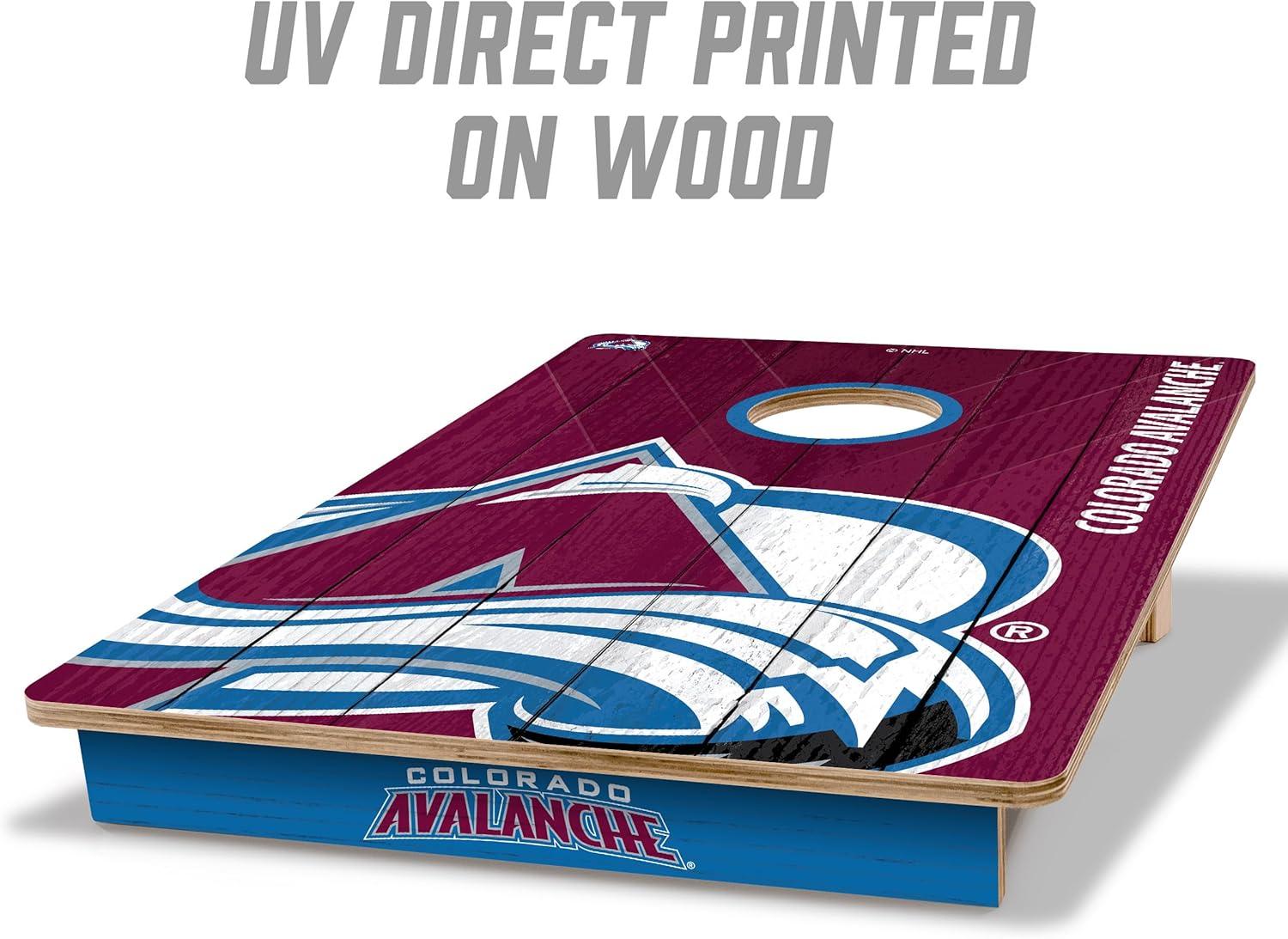 imageYouTheFan NHL 2 x 3 Wood Cornhole Game with Logo BagsColorado Avalanche