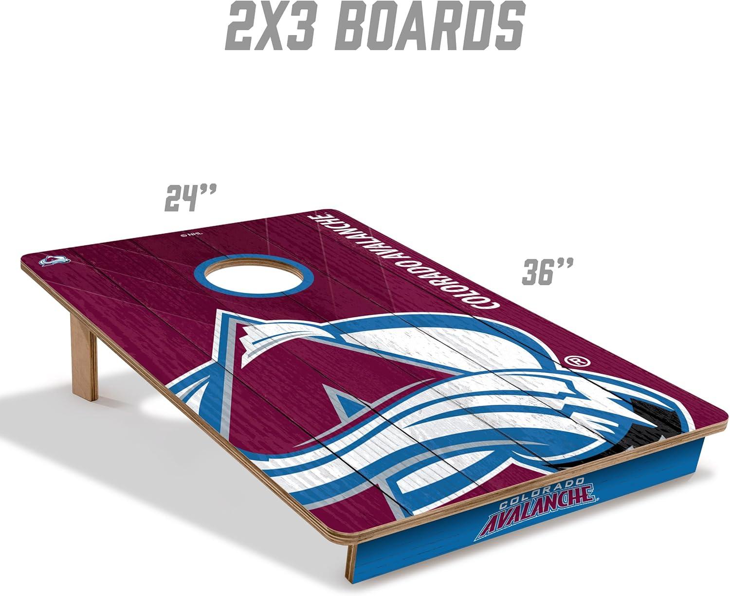 imageYouTheFan NHL 2 x 3 Wood Cornhole Game with Logo BagsColorado Avalanche