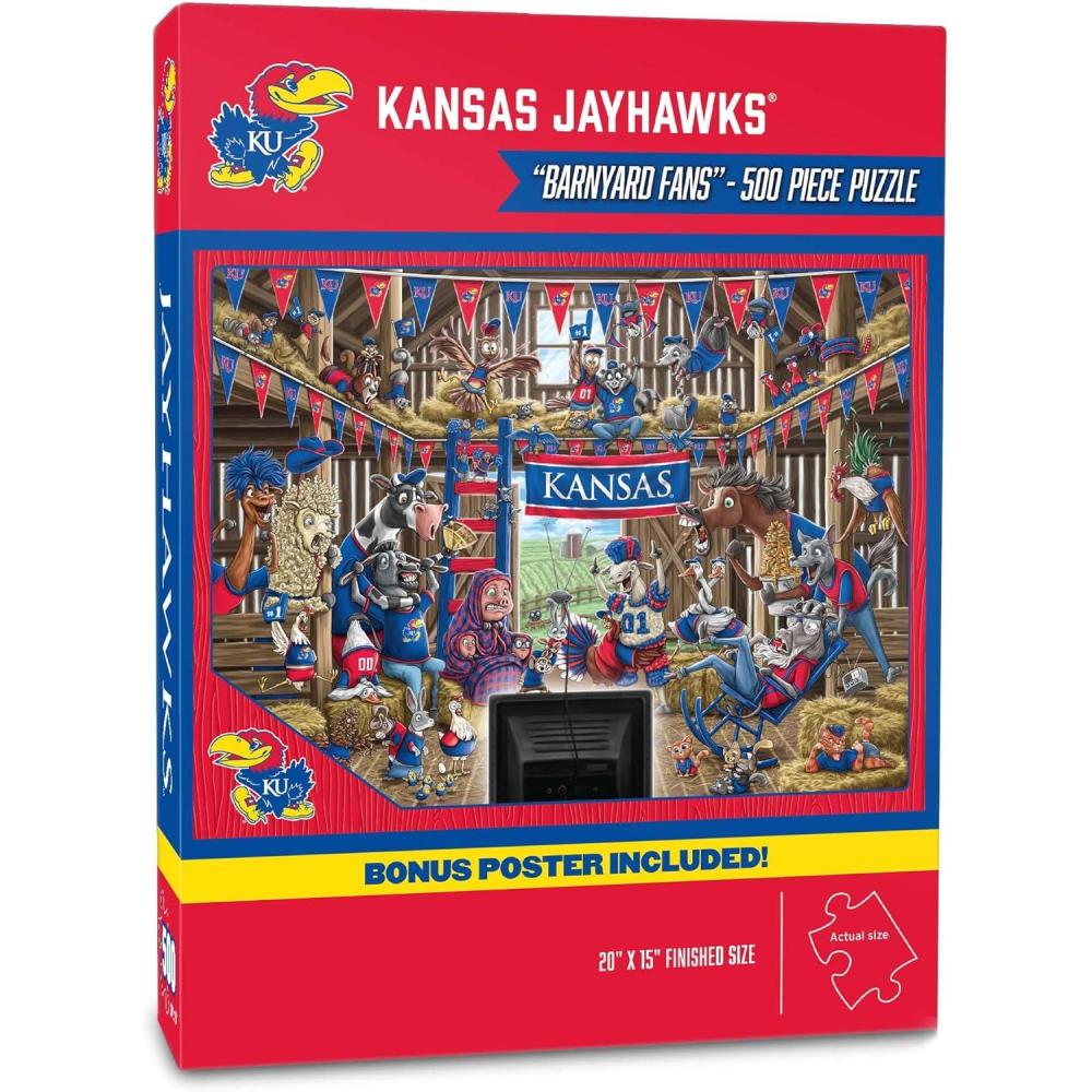 imageYouTheFan NCAA Illinois Fighting Illini Barnyard Fans 500pc Puzzle 15quot x 20quotKansas Jayhawks
