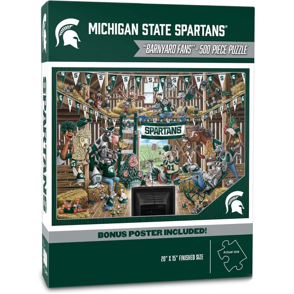 imageYouTheFan NCAA Illinois Fighting Illini Barnyard Fans 500pc Puzzle 15quot x 20quotMichigan State Spartans