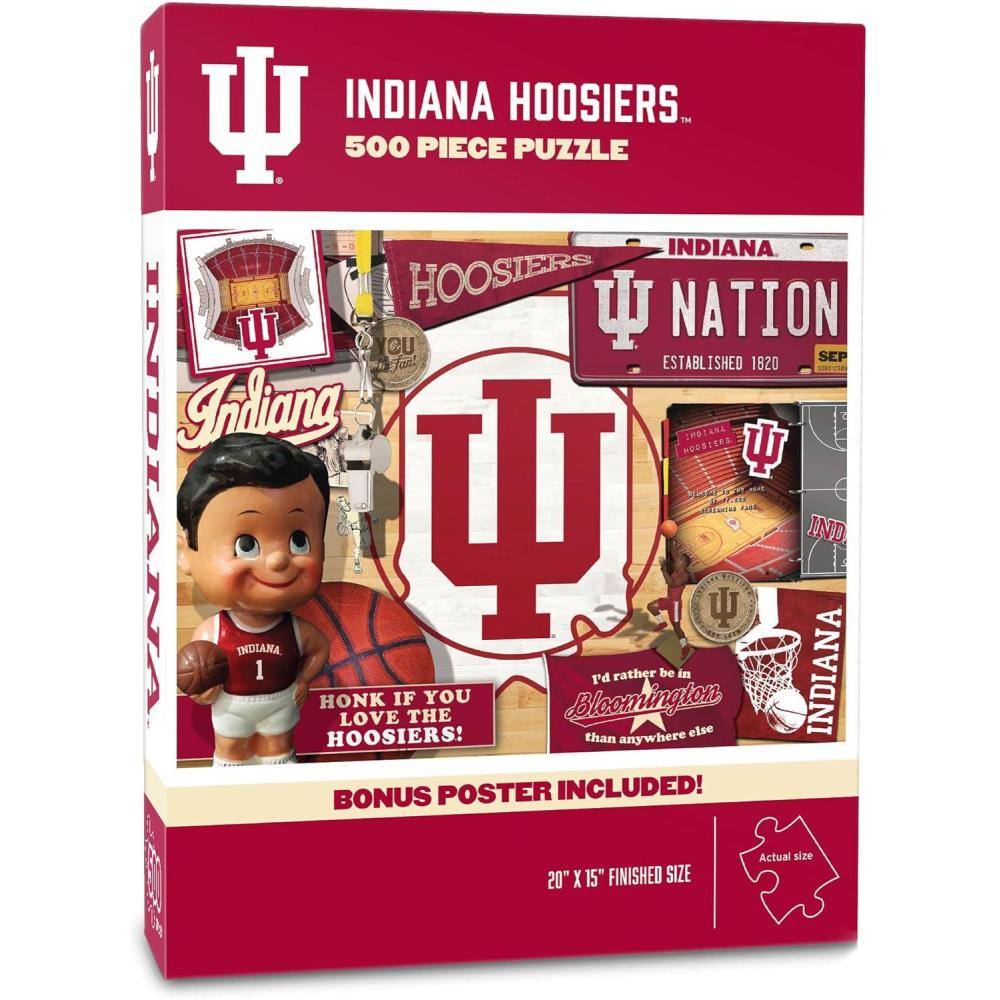 imageYouTheFan NCAA Oklahoma Sooners Retro Series 500pc Puzzle 15quot x 20quotIndiana Hoosiers