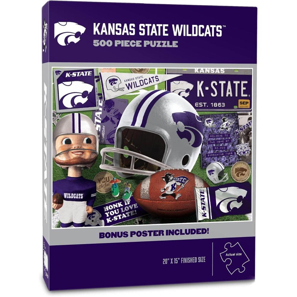 imageYouTheFan NCAA Oklahoma Sooners Retro Series 500pc Puzzle 15quot x 20quotKansas State Wildcats