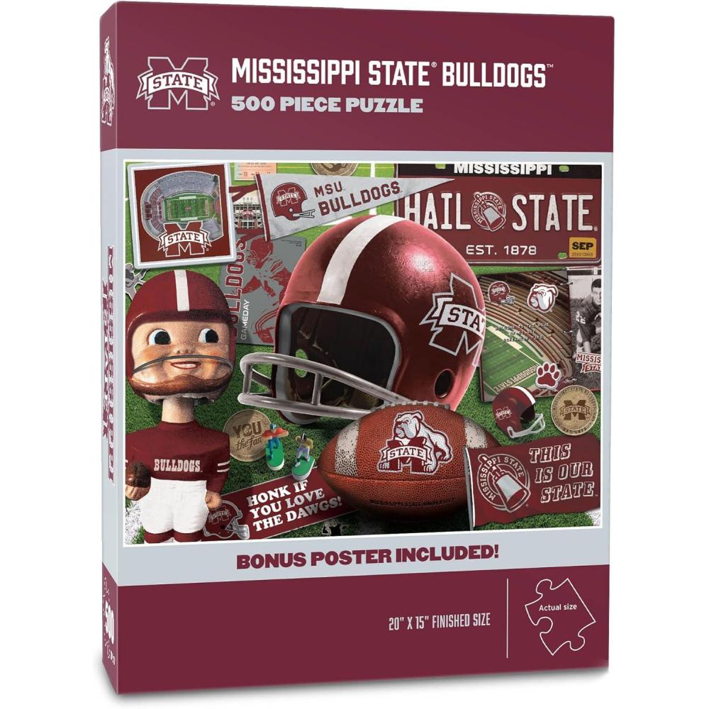 imageYouTheFan NCAA Oklahoma Sooners Retro Series 500pc Puzzle 15quot x 20quotMississippi State Bulldogs