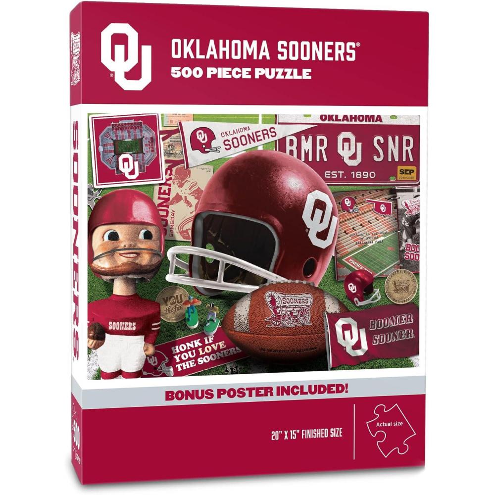 imageYouTheFan NCAA Oklahoma Sooners Retro Series 500pc Puzzle 15quot x 20quotOklahoma Sooners