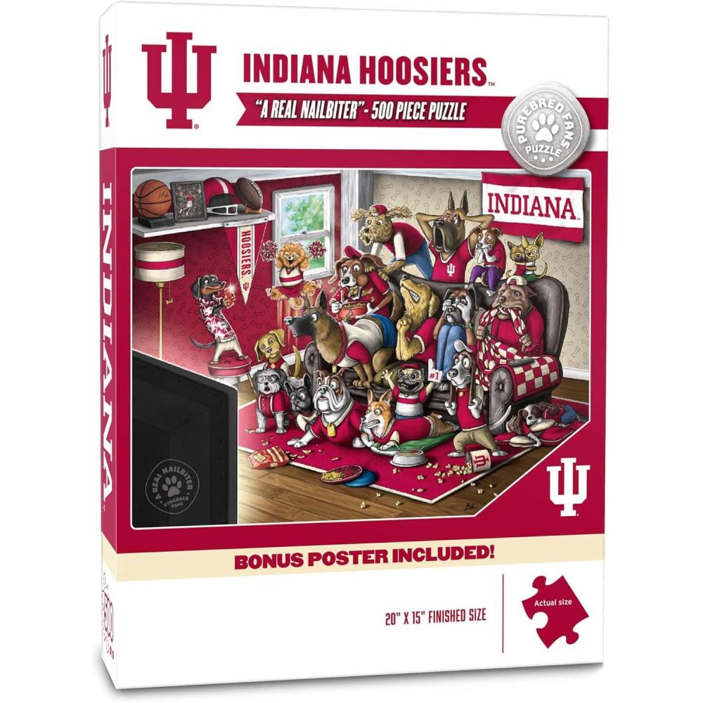 imageYouTheFan NCAA West Virginia Mountaineers Purebred Fans A Real Nailbiter 500pc Puzzle 15quot x 20quotIndiana Hoosiers