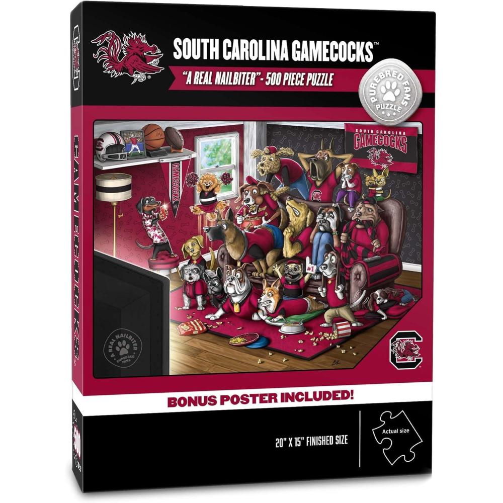 imageYouTheFan NCAA West Virginia Mountaineers Purebred Fans A Real Nailbiter 500pc Puzzle 15quot x 20quotSouth Carolina Gamecocks