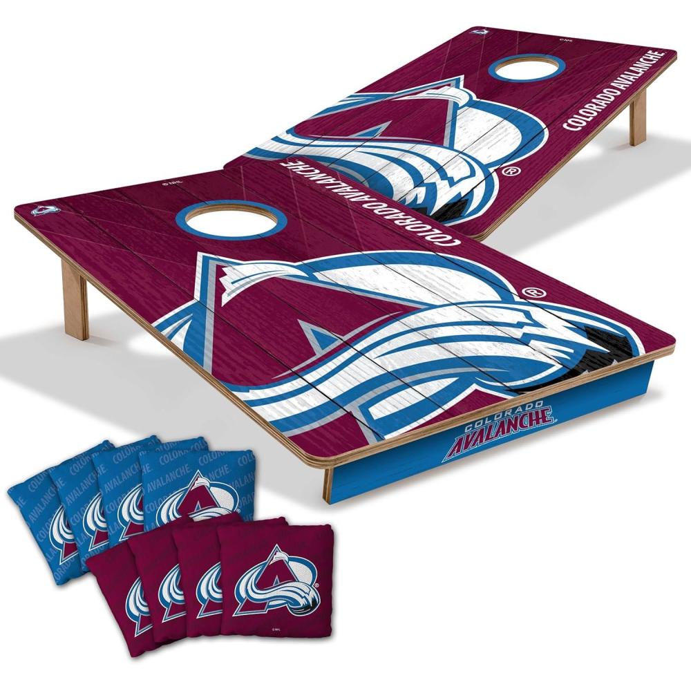 imageYouTheFan NHL 2 x 3 Wood Cornhole Game with Logo BagsColorado Avalanche