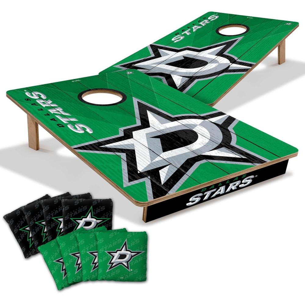 imageYouTheFan NHL 2 x 3 Wood Cornhole Game with Logo BagsDallas Stars