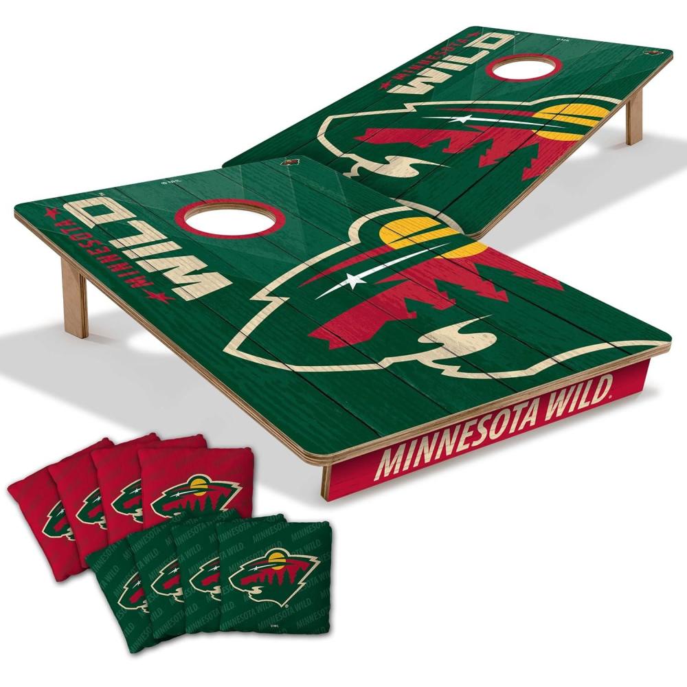 imageYouTheFan NHL 2 x 3 Wood Cornhole Game with Logo BagsMinnesota Wild
