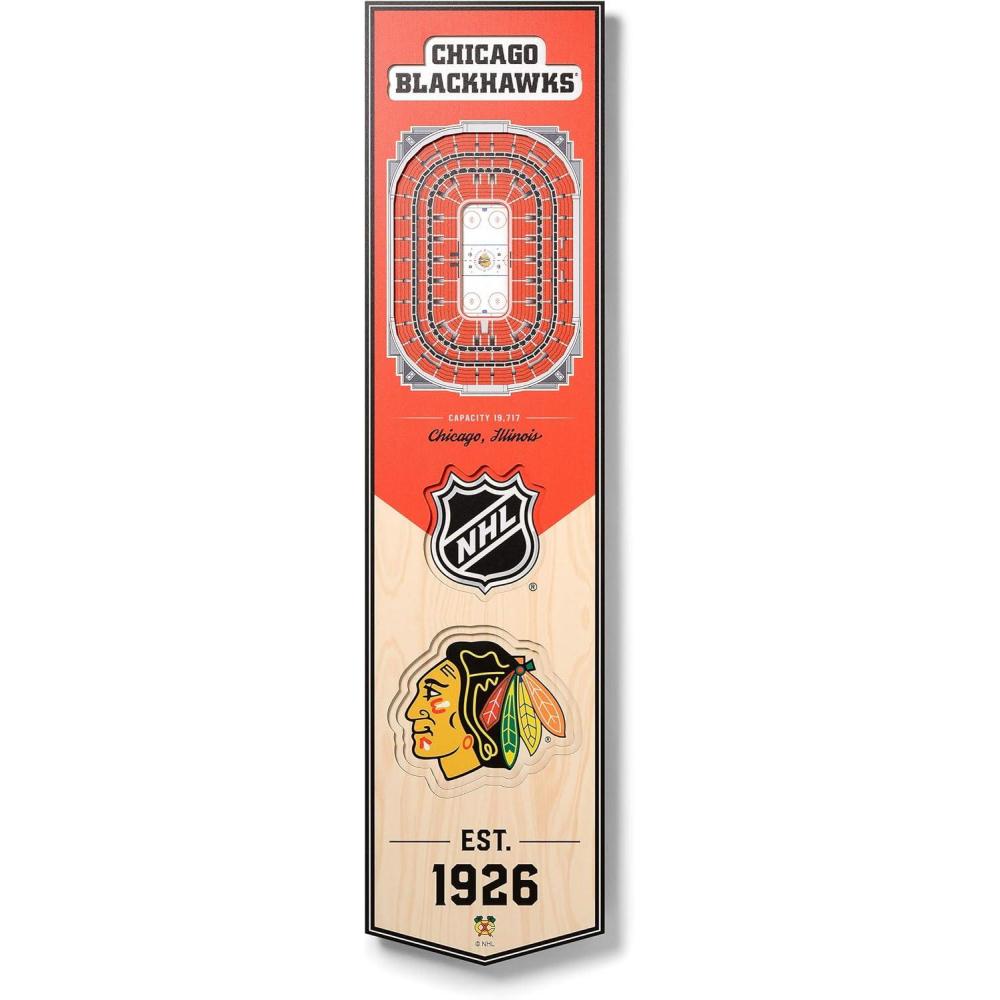 imageYouTheFan NHL Boston Bruins 3D Stadium 8x32 Banner TD GardenChicago Blackhawks