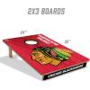 YouTheFan NHL 2’ x 3’ Wood Cornhole Game with Logo Bags(Chicago Blackhawks)