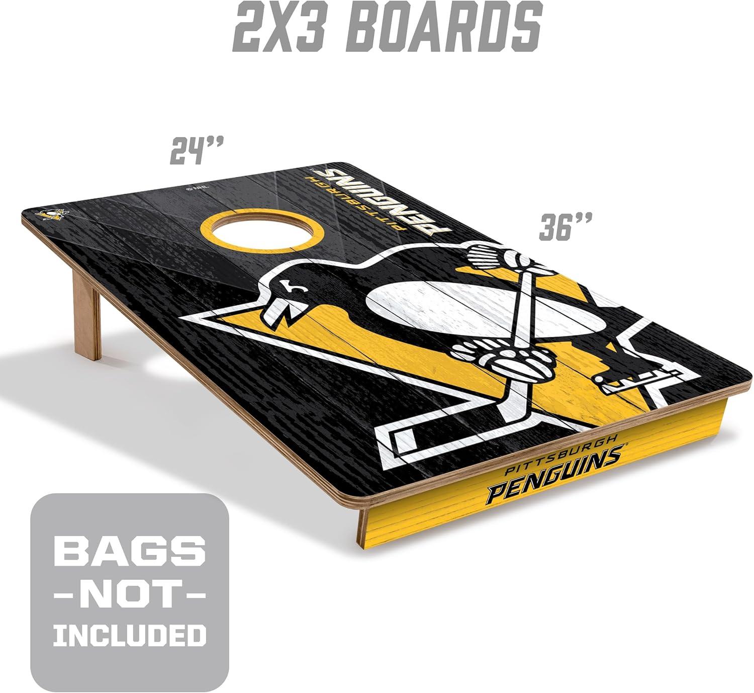 imageYouTheFan NHL 2 x 3 Wood Cornhole GamePittsburgh Penguins