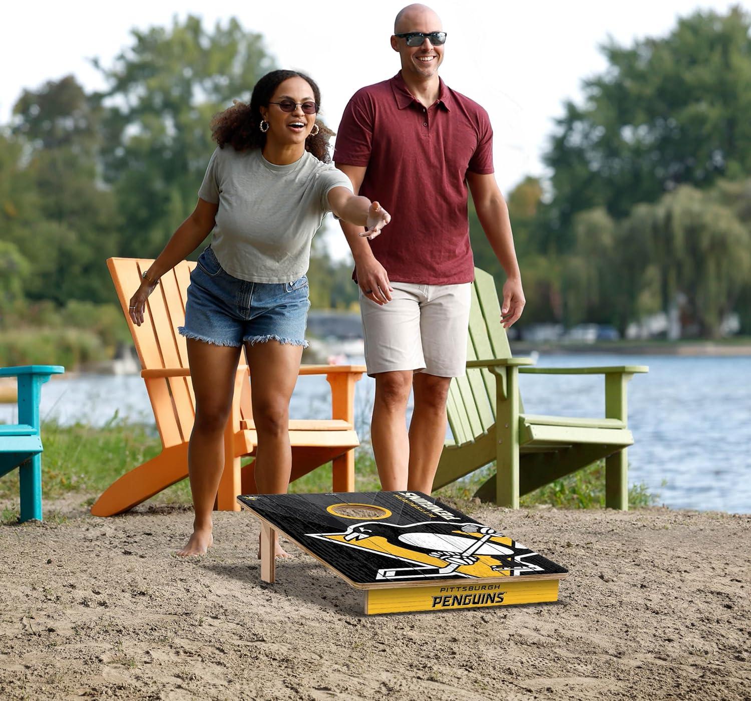imageYouTheFan NHL 2 x 3 Wood Cornhole GamePittsburgh Penguins