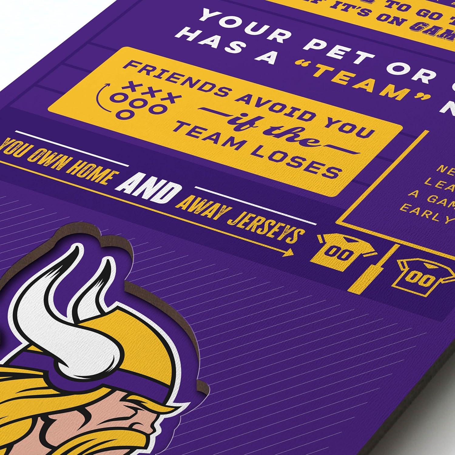 imageYouTheFan Officiallylicensed NFL 6x19 Top 10 Signs Banner  humorous descriptions  fun sports fan phrases original design indoor team wall decor fan giftMinnesota Vikings