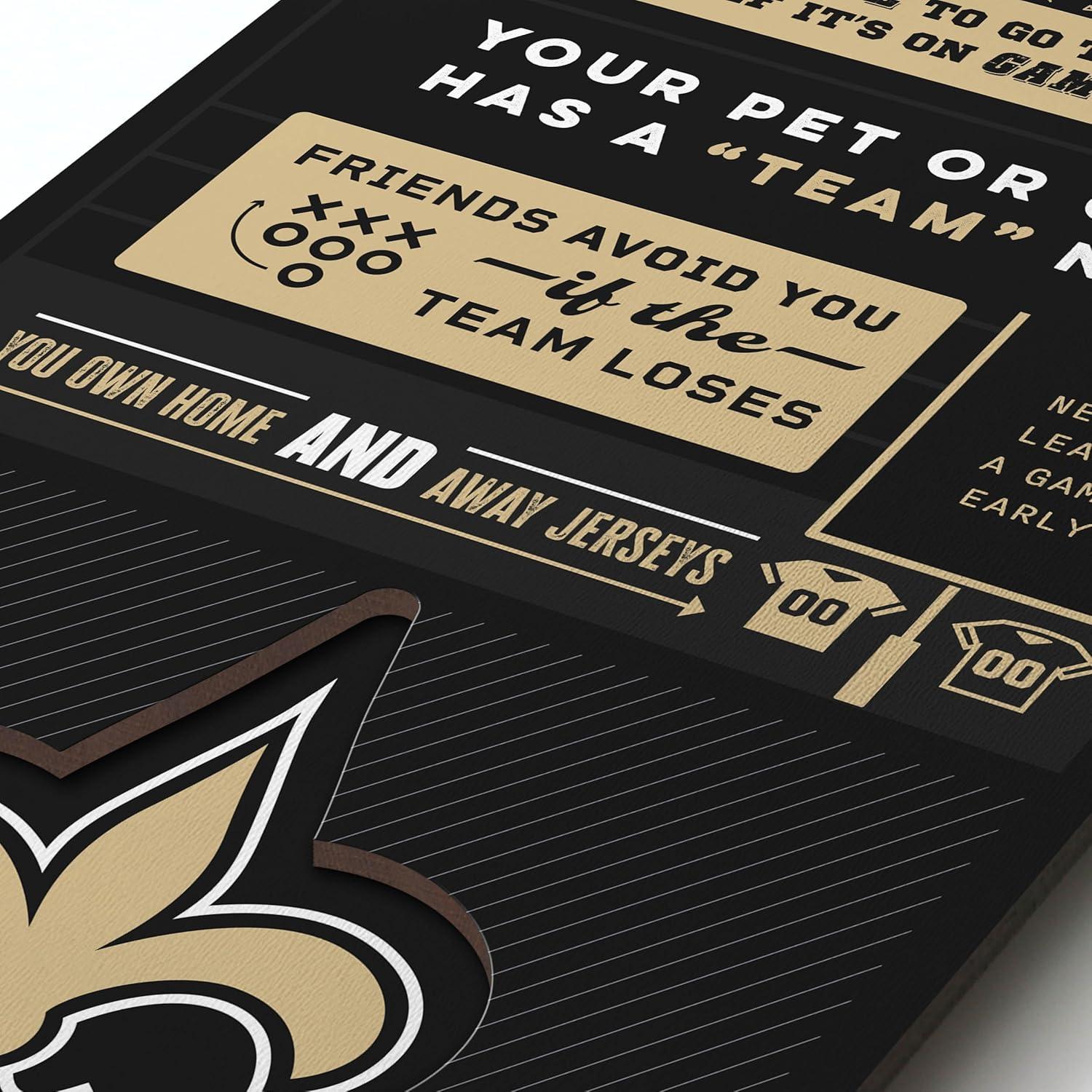 imageYouTheFan Officiallylicensed NFL 6x19 Top 10 Signs Banner  humorous descriptions  fun sports fan phrases original design indoor team wall decor fan giftNew Orleans Saints