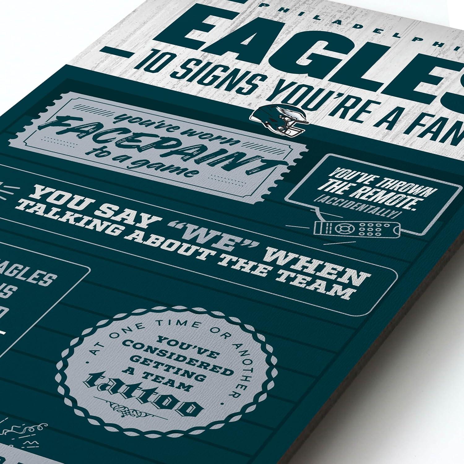 imageYouTheFan Officiallylicensed NFL 6x19 Top 10 Signs Banner  humorous descriptions  fun sports fan phrases original design indoor team wall decor fan giftPhiladelphia Eagles