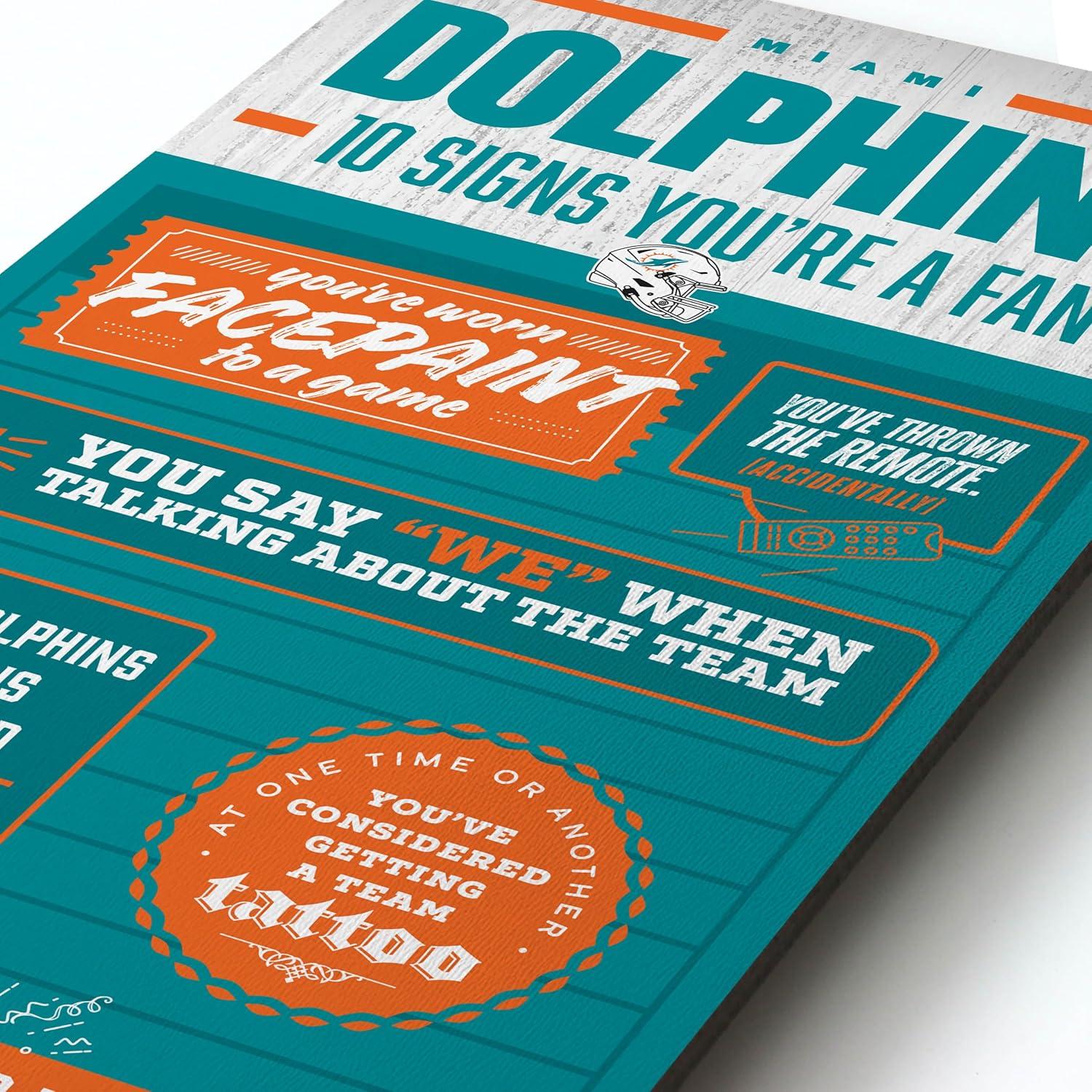 imageYouTheFan Officiallylicensed NFL 6x19 Top 10 Signs Banner  humorous descriptions  fun sports fan phrases original design indoor team wall decor fan giftMiami Dolphins