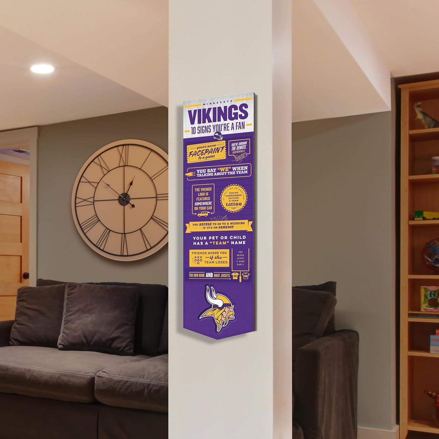 imageYouTheFan Officiallylicensed NFL 6x19 Top 10 Signs Banner  humorous descriptions  fun sports fan phrases original design indoor team wall decor fan giftMinnesota Vikings