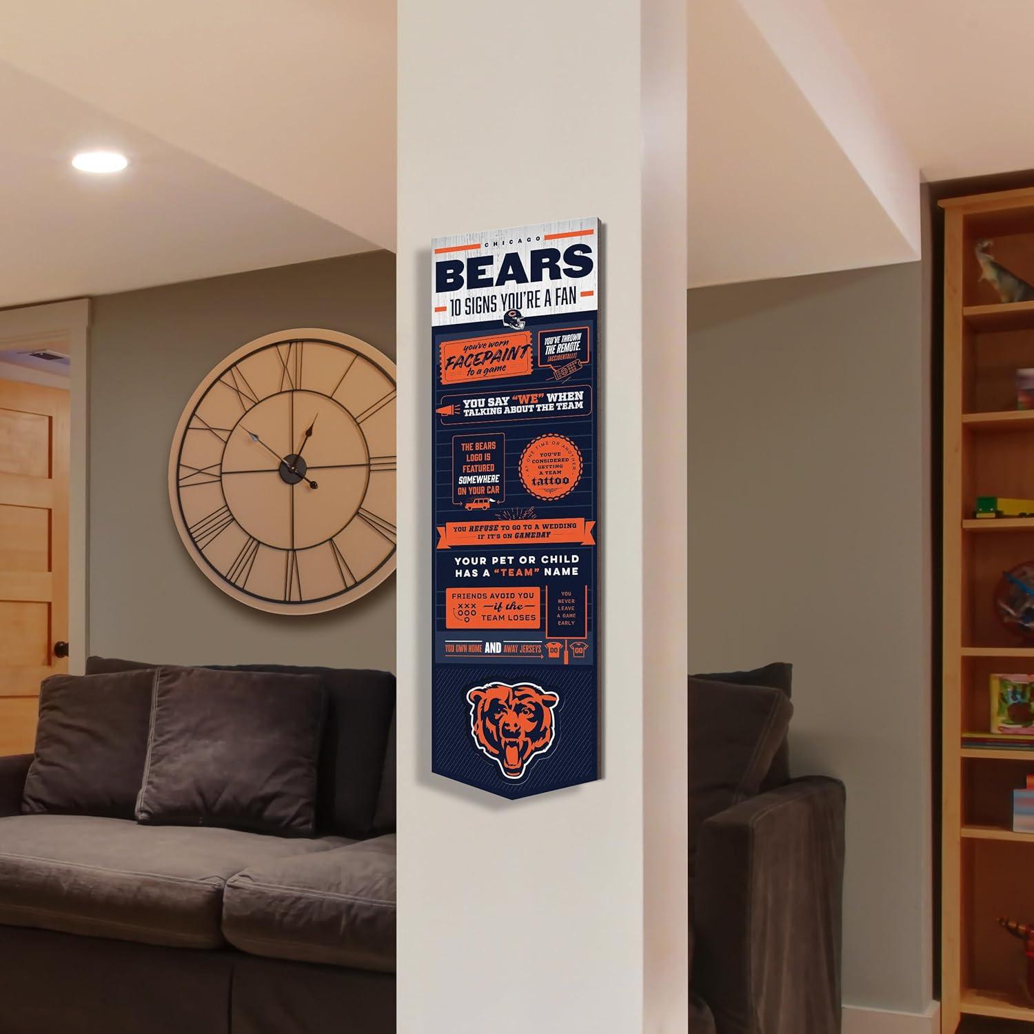 imageYouTheFan Officiallylicensed NFL 6x19 Top 10 Signs Banner  humorous descriptions  fun sports fan phrases original design indoor team wall decor fan giftChicago Bears