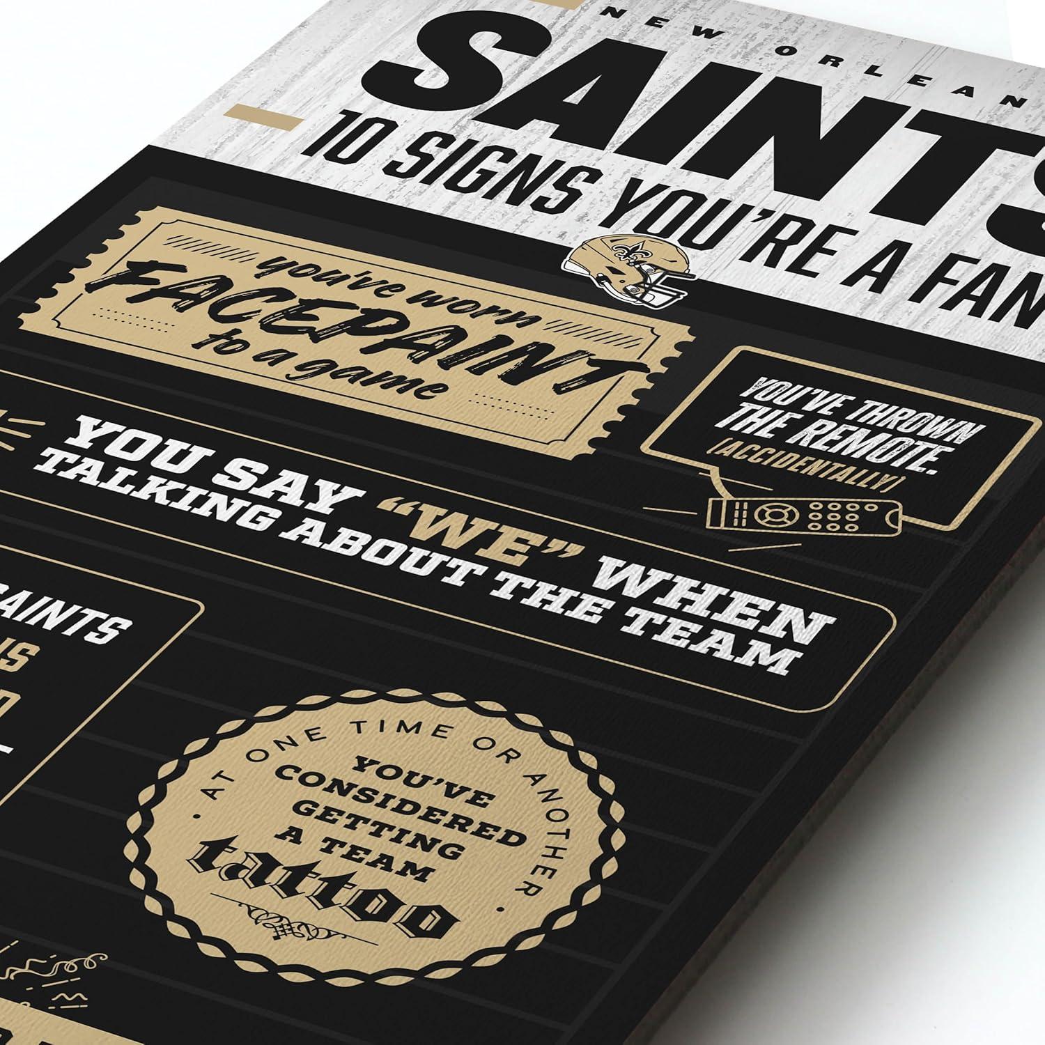 imageYouTheFan Officiallylicensed NFL 6x19 Top 10 Signs Banner  humorous descriptions  fun sports fan phrases original design indoor team wall decor fan giftNew Orleans Saints